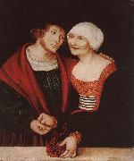 CRANACH, Lucas the Elder Amorous Old Woman and Young Man gjkh oil painting on canvas